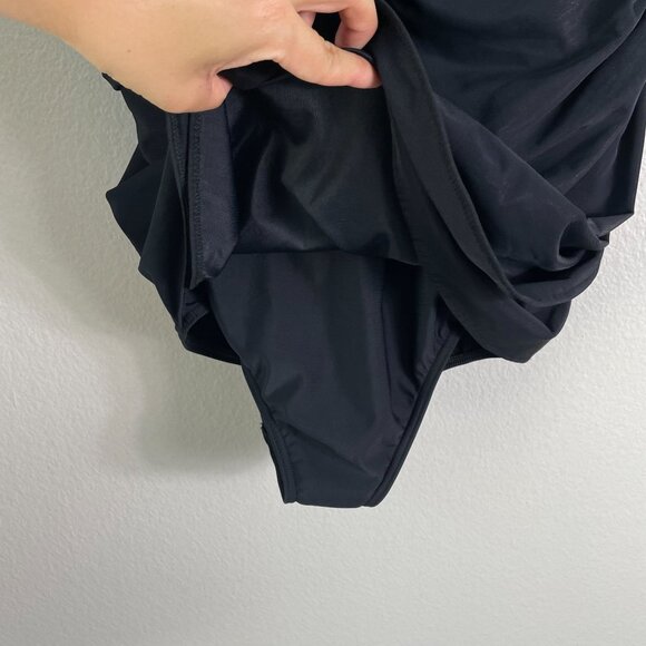 Miraclesuit Womens Plus 22W Black One Piece Swimsuit Draped Front - Picture 3 of 6